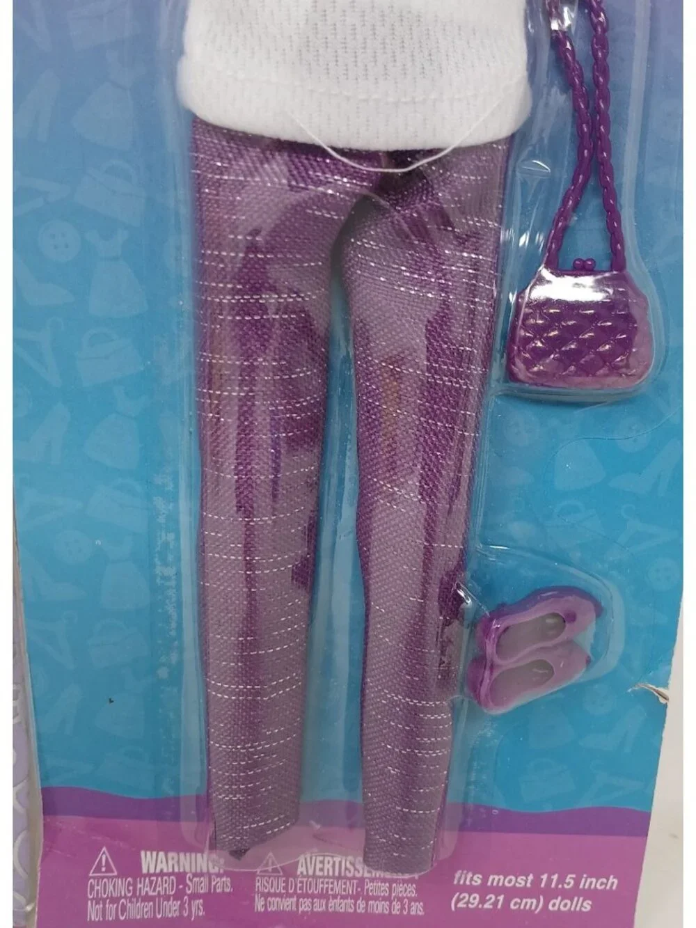 2 Fashion Doll Clothes Set Purple Gown White Top Pants Handbag Shoes #GS-7